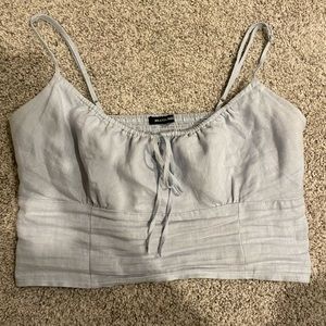 cropped pastel blue babydoll tank